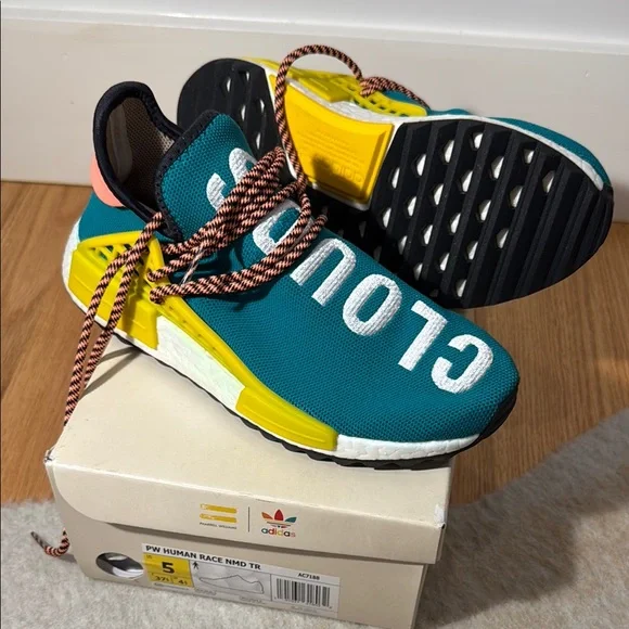 adidas gazelle silver green womens Adidas NMD HU Pharrell Human Race Scarlet – SoleMate Sneakers main image 0